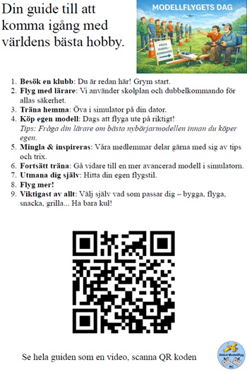 Modellflygets dag Guide med QR-kod.